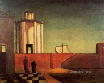  Chirico Pintura al %C3%B3leo - el enigma de la llegada y la tarde 1912 Giorgio de Chirico Surrealismo metafísico
